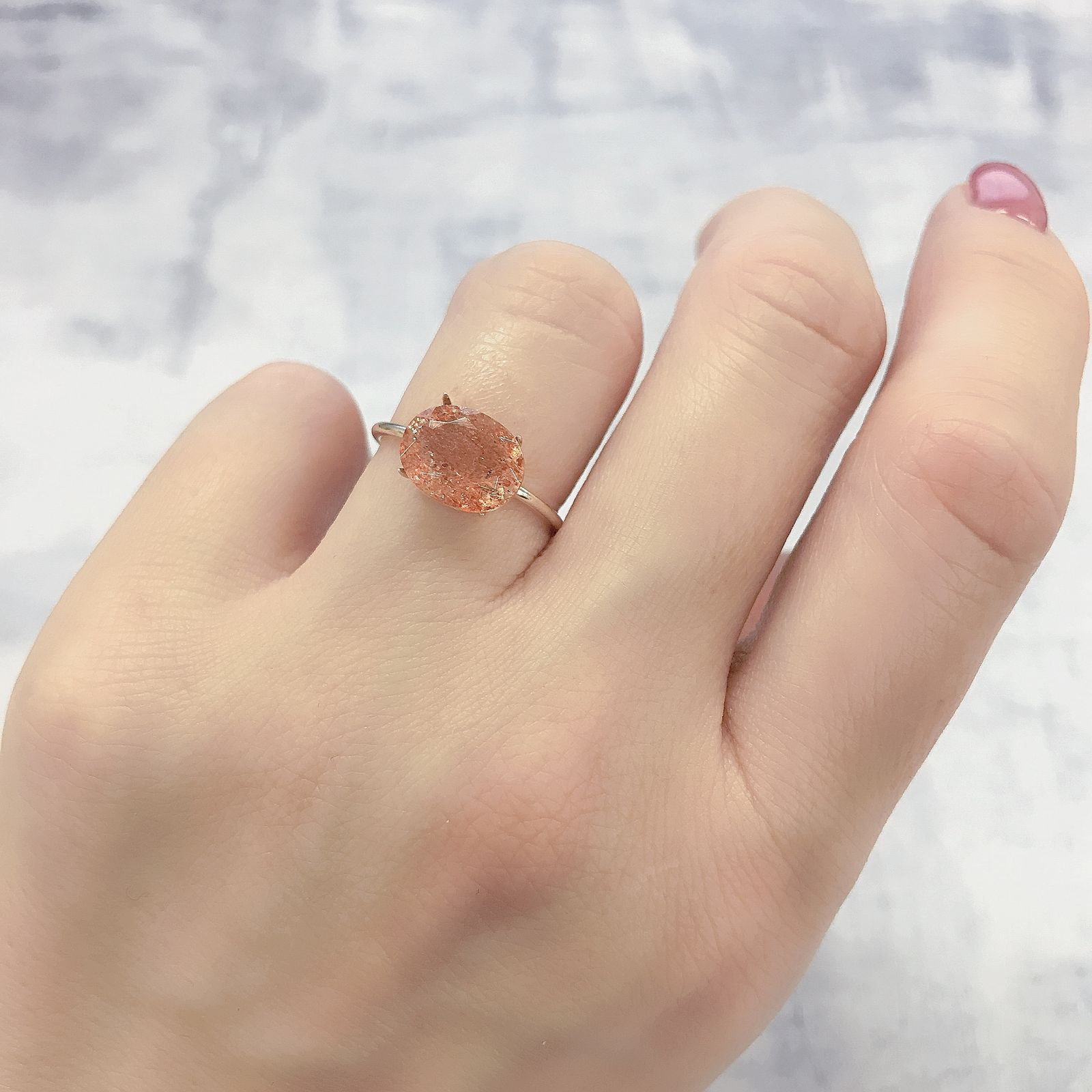 イリュージョンサンストーン インド産 2.25ct[220114212]9.9x7.7mm前後