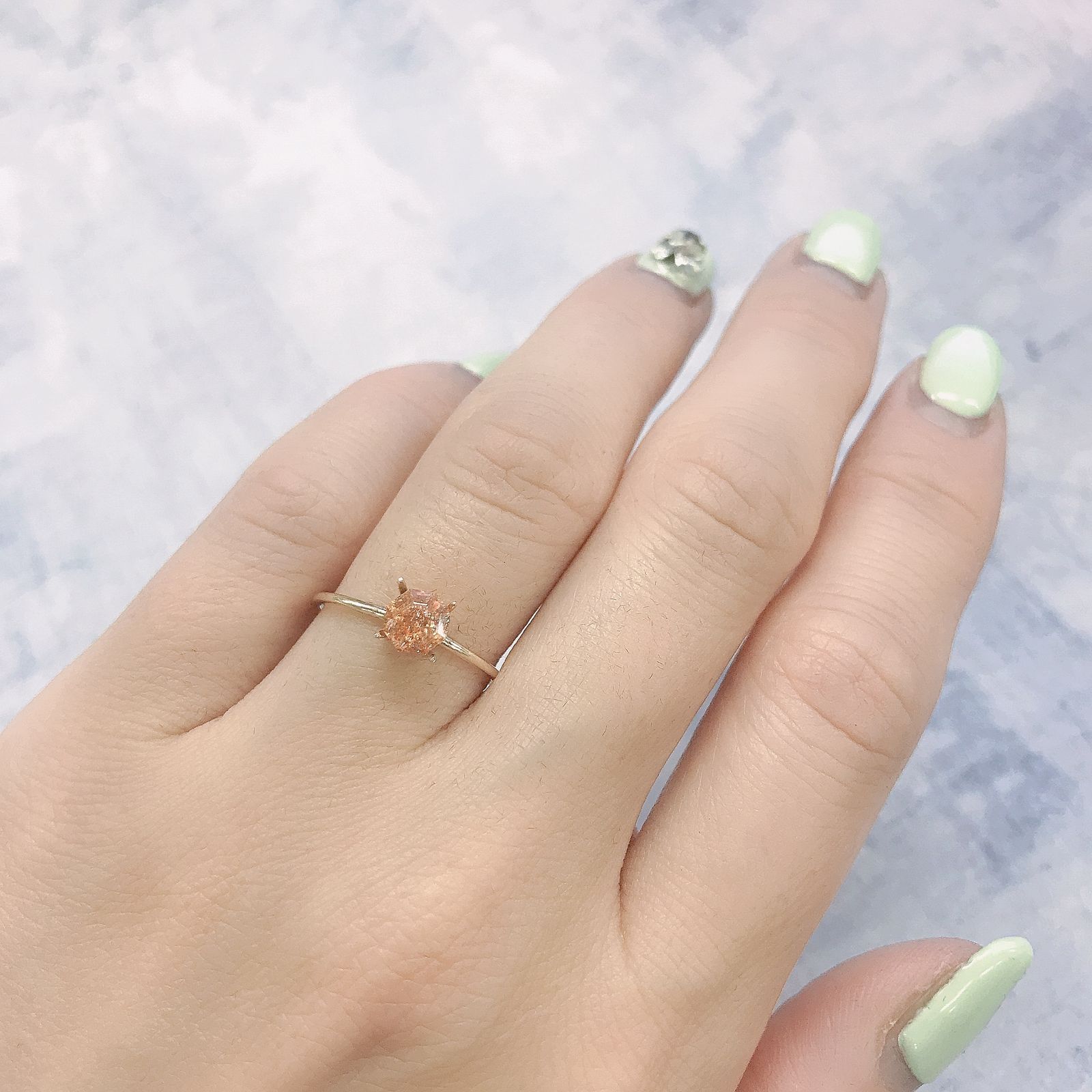 ◇オクタゴンカット◇イリュージョンサンストーン インド産 0.55ct[220115496]5.1x4.9mm前後