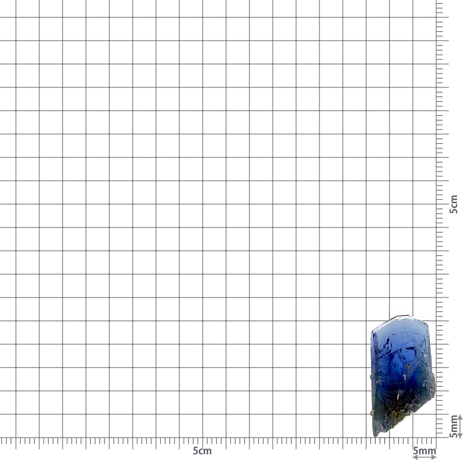 タンザナイト原石 タンザニア産 アクリル台座付き 28.38ct(5.67g) / 9.3x13.6x26.2mm前後 [260632368]