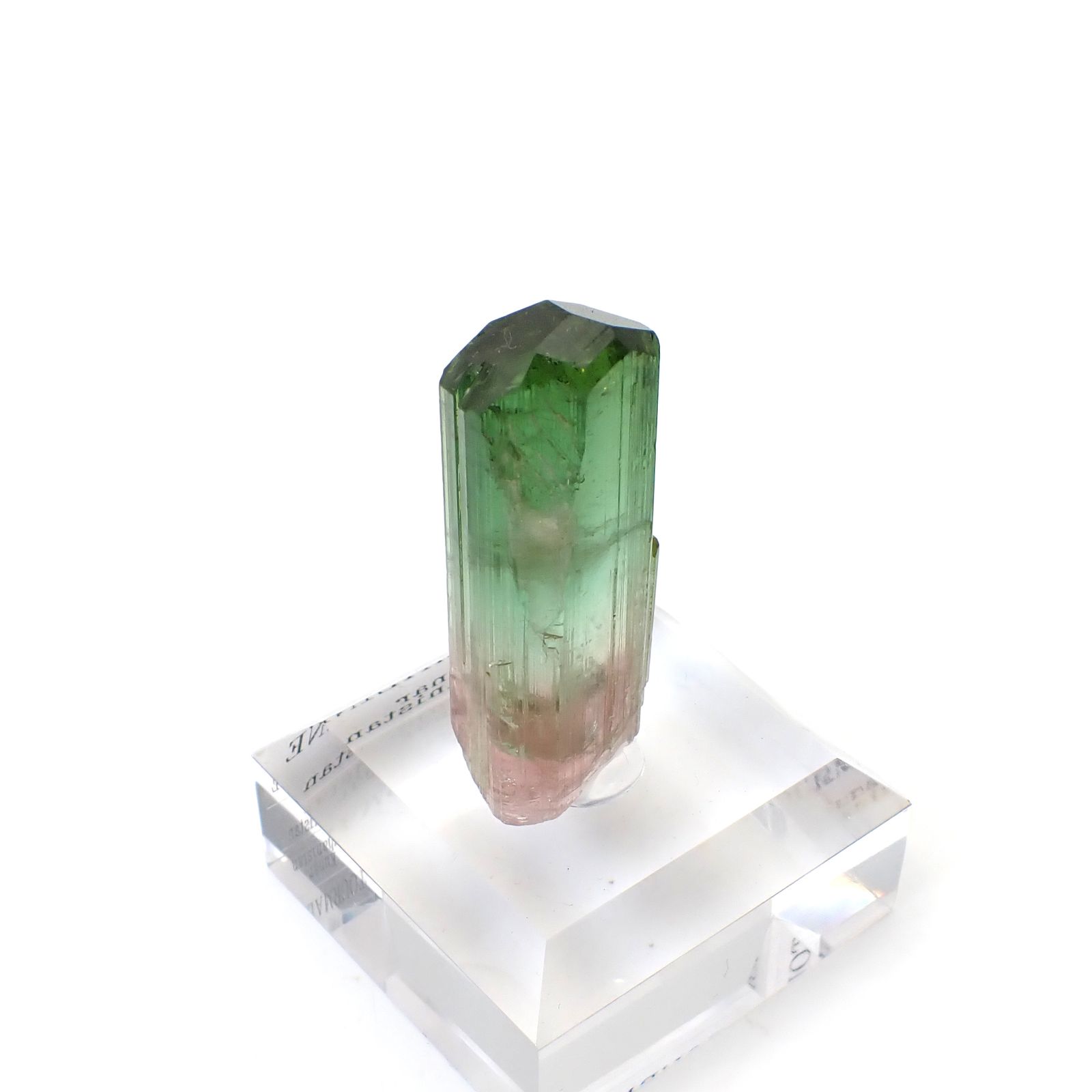 トルマリン柱状結晶原石 アフガニスタン・クナル州産 アクリル台座付き 95.18ct(19.03g) / 13.3x18.2x41.1mm前後 [260632365]