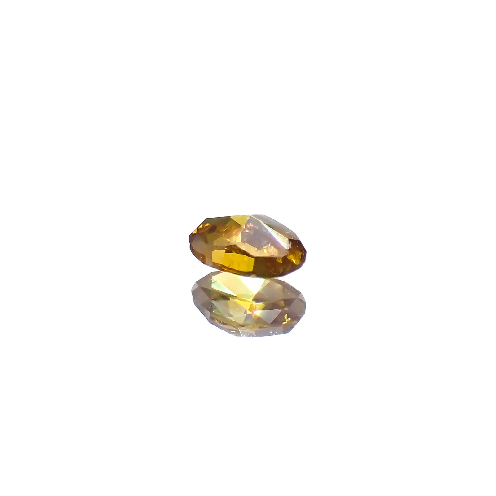 イエローダイヤモンド SI-2/FANCY DEEP BROWNISH YELLOW ORANGE (宝石名ダイアモンド) 0.151ct ソ付(CGL)[240125395]3.87x2.68mm前後