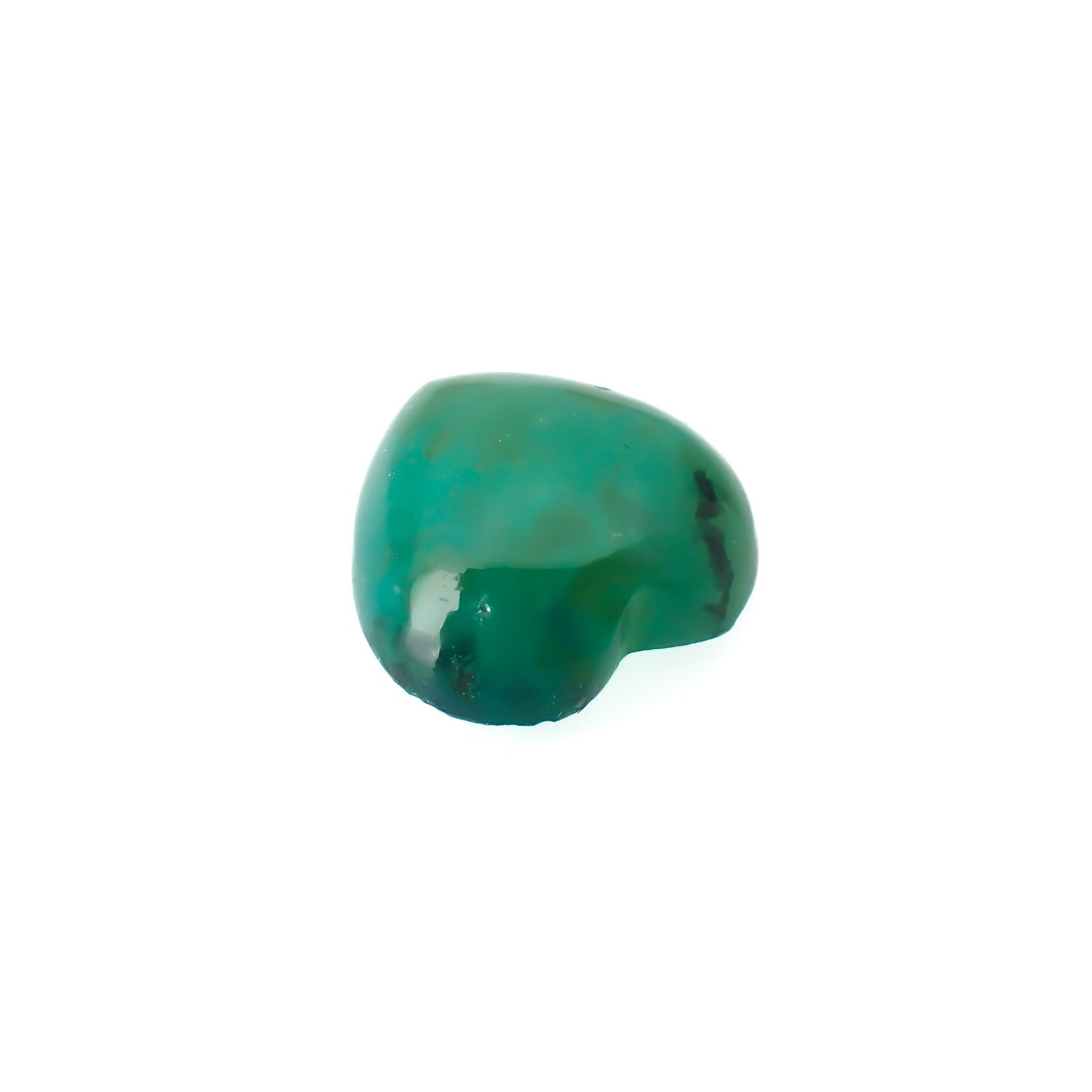 ジェムシリカ(宝石名クリソコーラ・カルセドニー)ペルー産 5.36ct 識別済[220716980]12.2x11.9mm前後