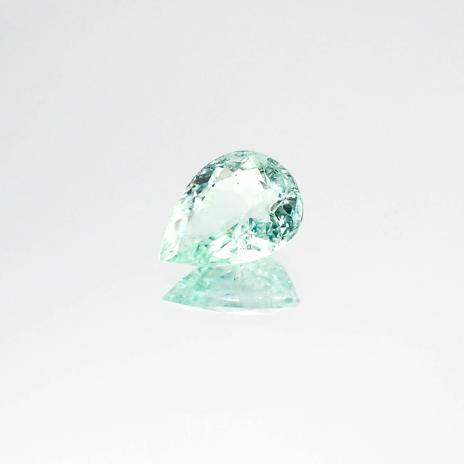 パライバトルマリン(宝石名トルマリン/別名パライバ・トルマリン)モザンビーク産 0.88ct 識別済[230522243]7.7x5.8mm前後
