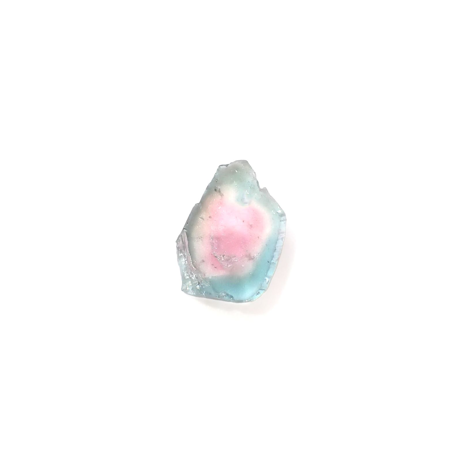 ウォーターメロントルマリン 原石スライス アフガニスタン産 3.37ct [250430211]11.4x8.3mm前後
