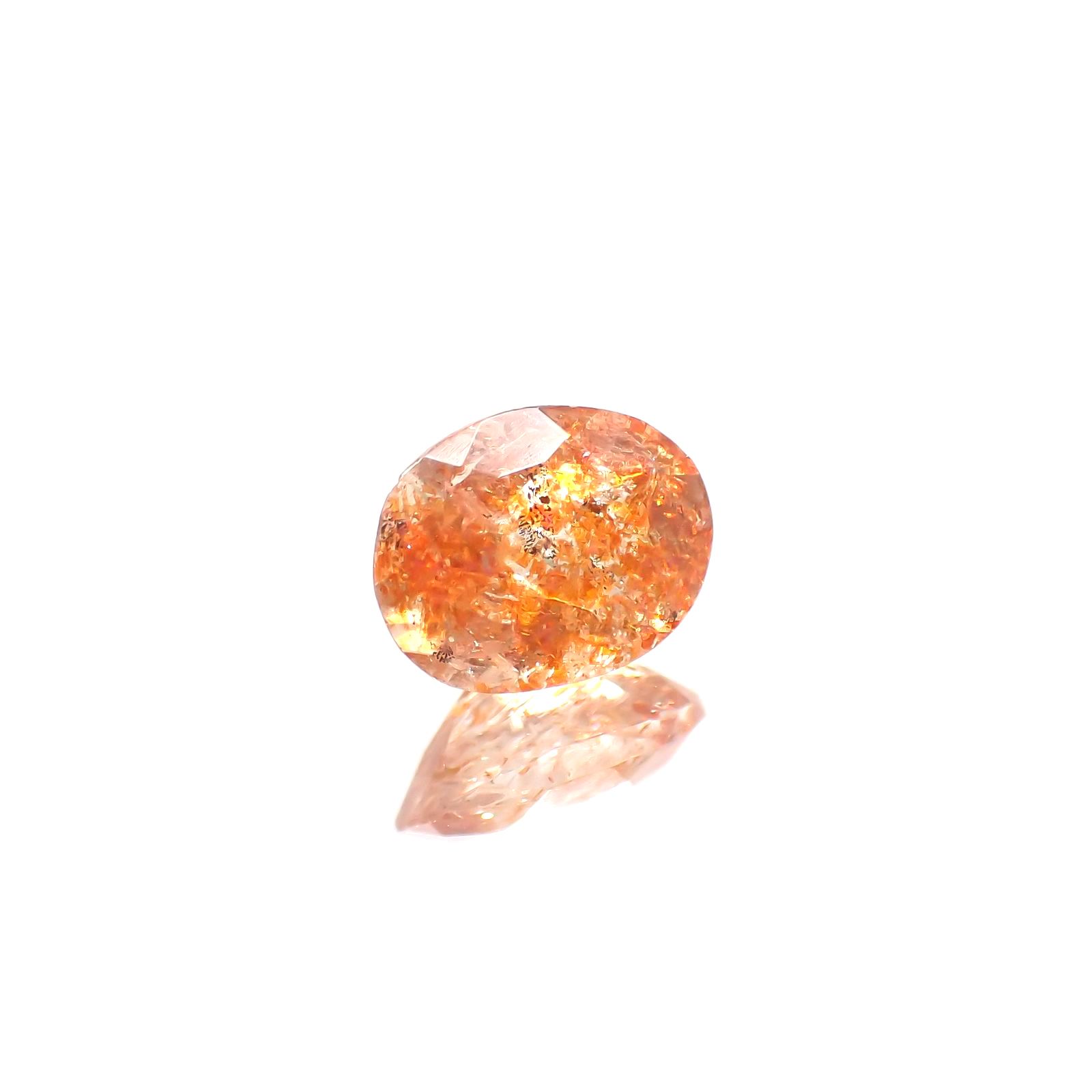 イリュージョンサンストーン(宝石名フェルドスパー) タンザニア産 1.03ct 識別済[250812299]7.7×5.9mm前後
