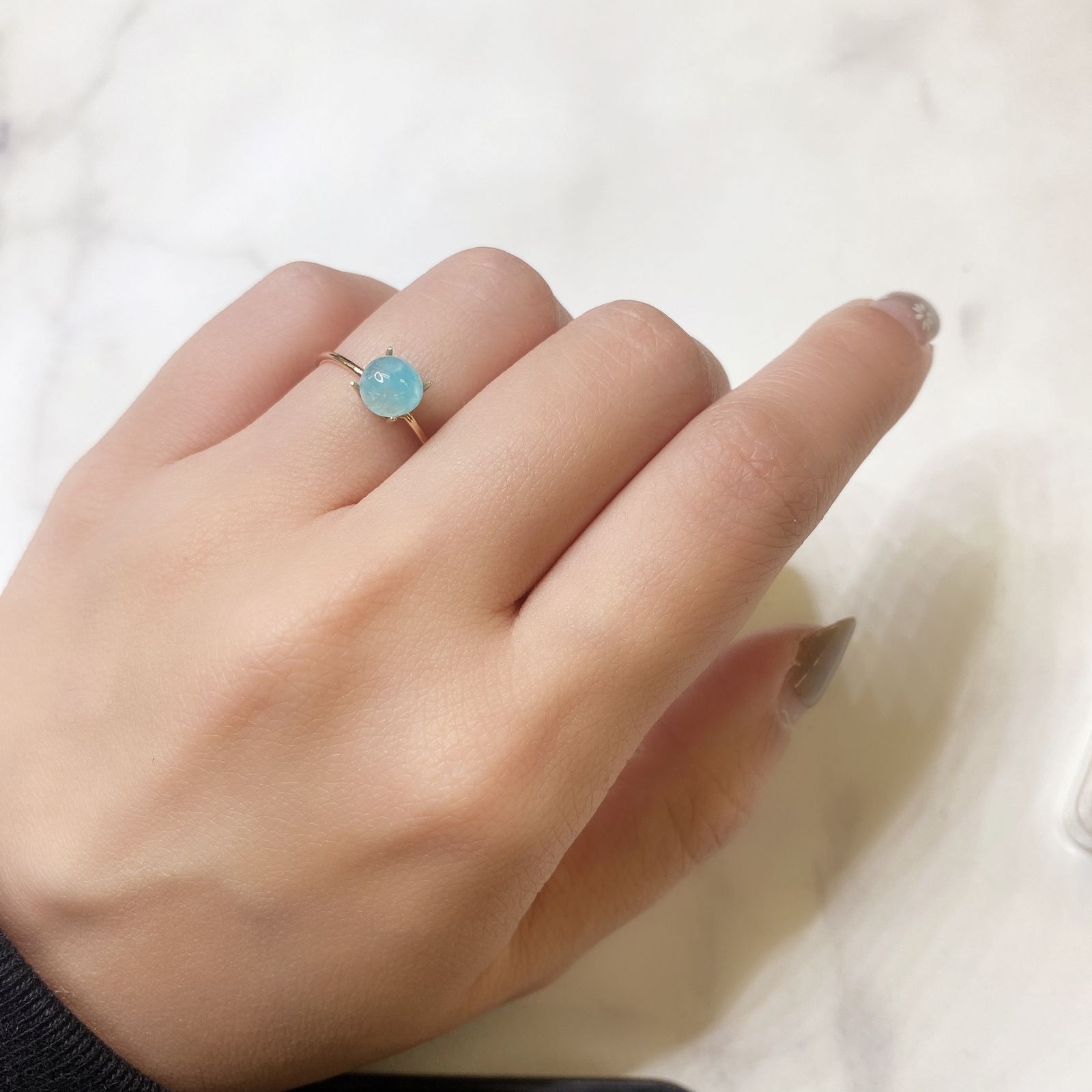 ヘミモルファイト(宝石名ヘミモルファイト) コンゴ産 1.44ct 識別済[211013287]6.4×6.3mm前後