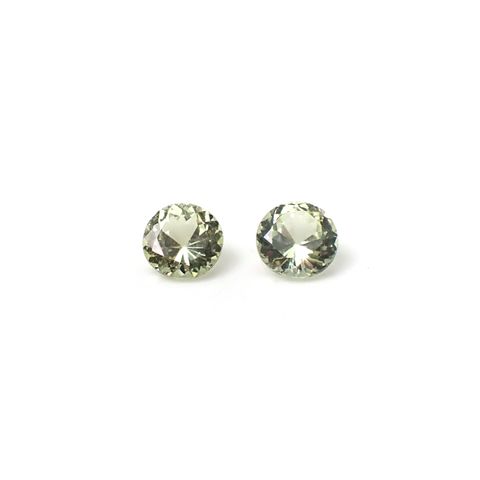 ◇ペアセット◇クリソベリル(宝石名クリソベリル)スリランカ/マダガスカル産 識別済 0.60ct(2pcs合計) / 4.2x4.2mm前後 [260131648]