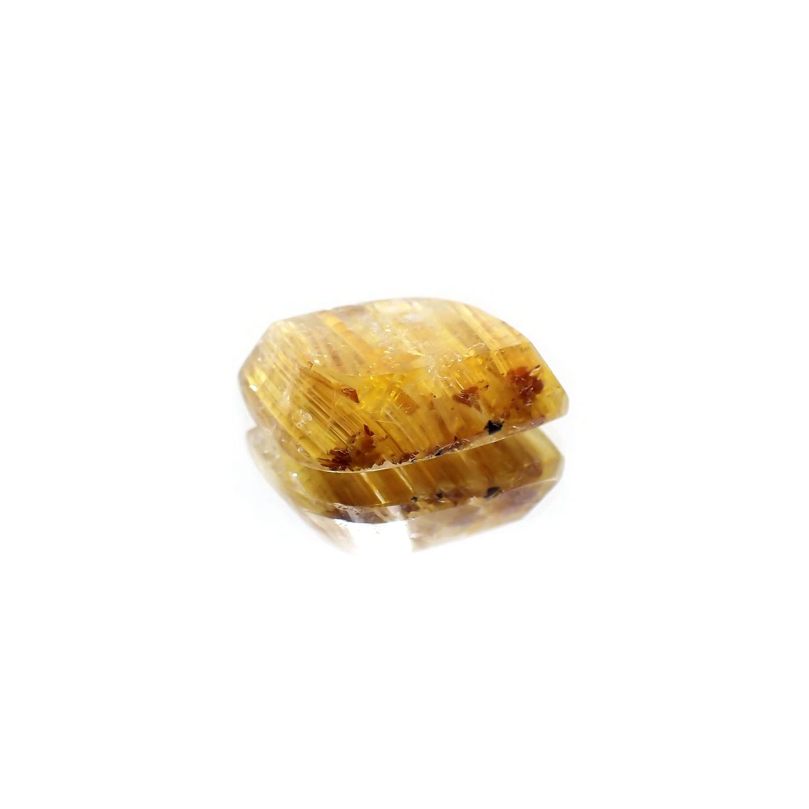 ◇フリーフォーム◇タイチンルチルクォーツ(宝石名ルチルレイテッド・クォーツ) ブラジル産 識別済 7.61ct / 15×10.2mm前後 [25019176]