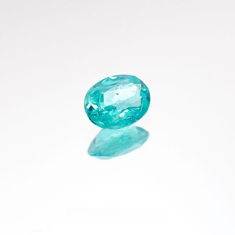 パライバトルマリン(宝石名トルマリン/別名パライバ・トルマリン) ブラジル・キントス鉱山産 0.163ct ソ付(宝貴協)[20106455]4.0×3.0mm前後