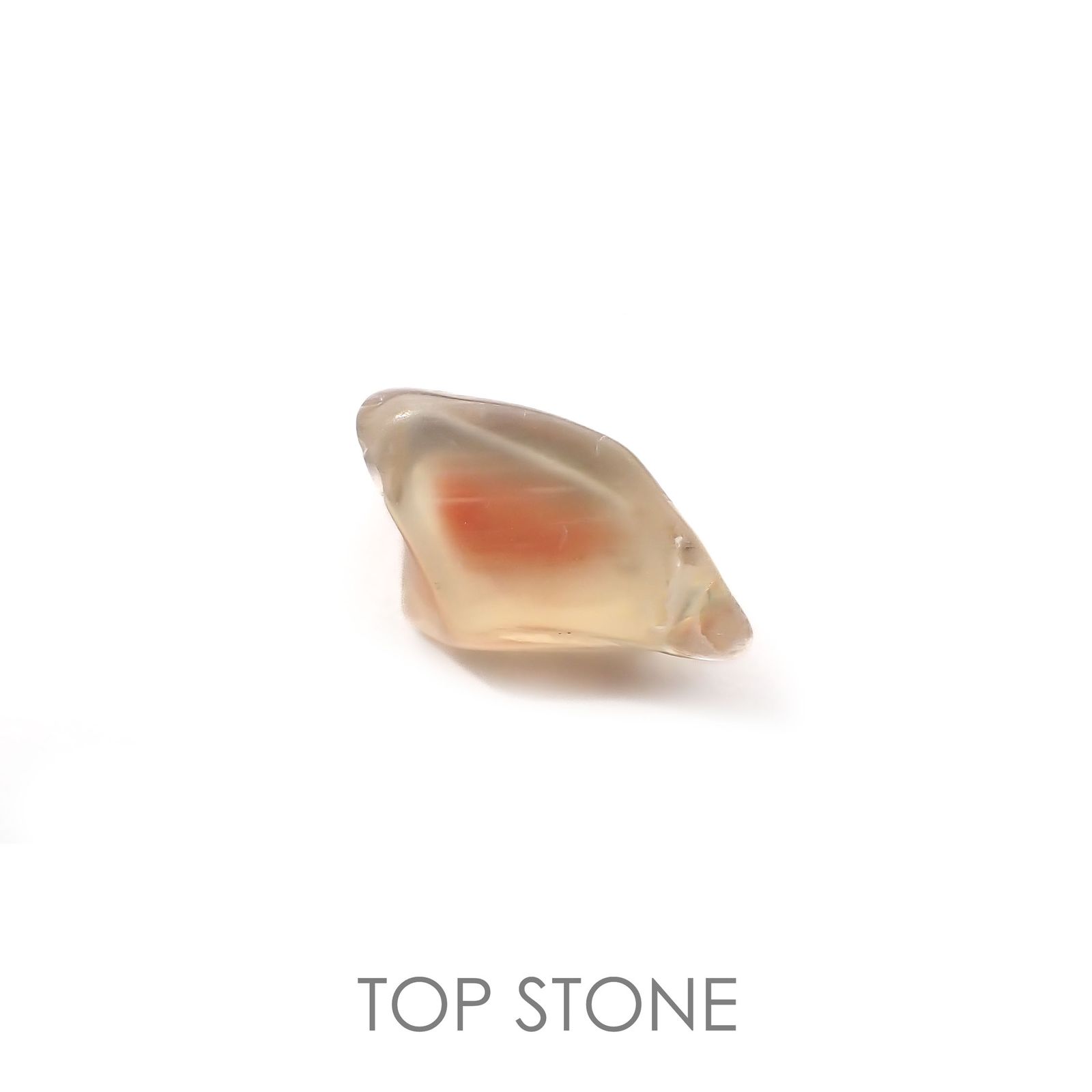 オレゴンサンストーン 原石スライス磨き アメリカ・オレゴン州産 5.88ct[220918002]15.9x8.5mm前後