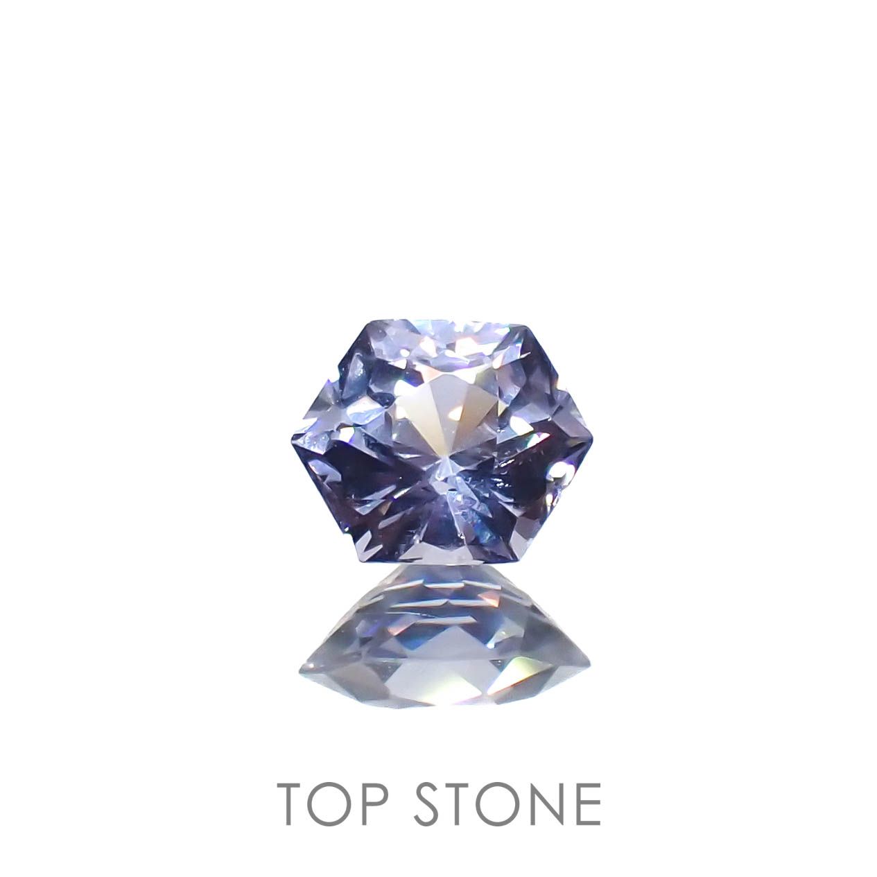 ◇ヘキサゴンカット◇バイオレットスピネル(宝石名スピネル)ビルマ/マダガスカル産 0.42ct 識別済[230220642]4.4x4.2mm前後