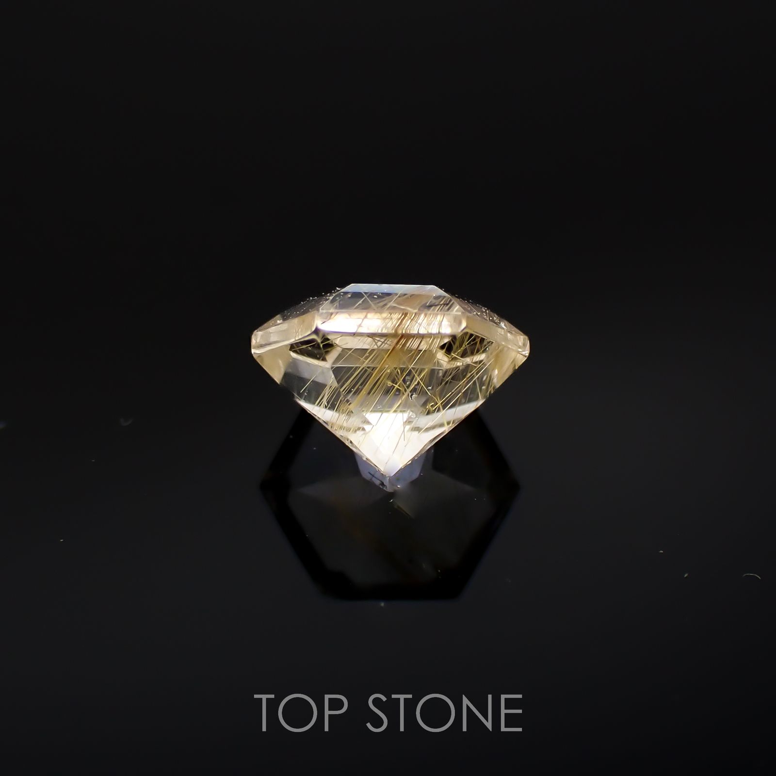 ◇ヘキサゴンカット◇ルチルクォーツSA(宝石名ルチルレイテッド・クォーツ)ブラジル産 0.54ct 識別済[220817471]5x5mm前後