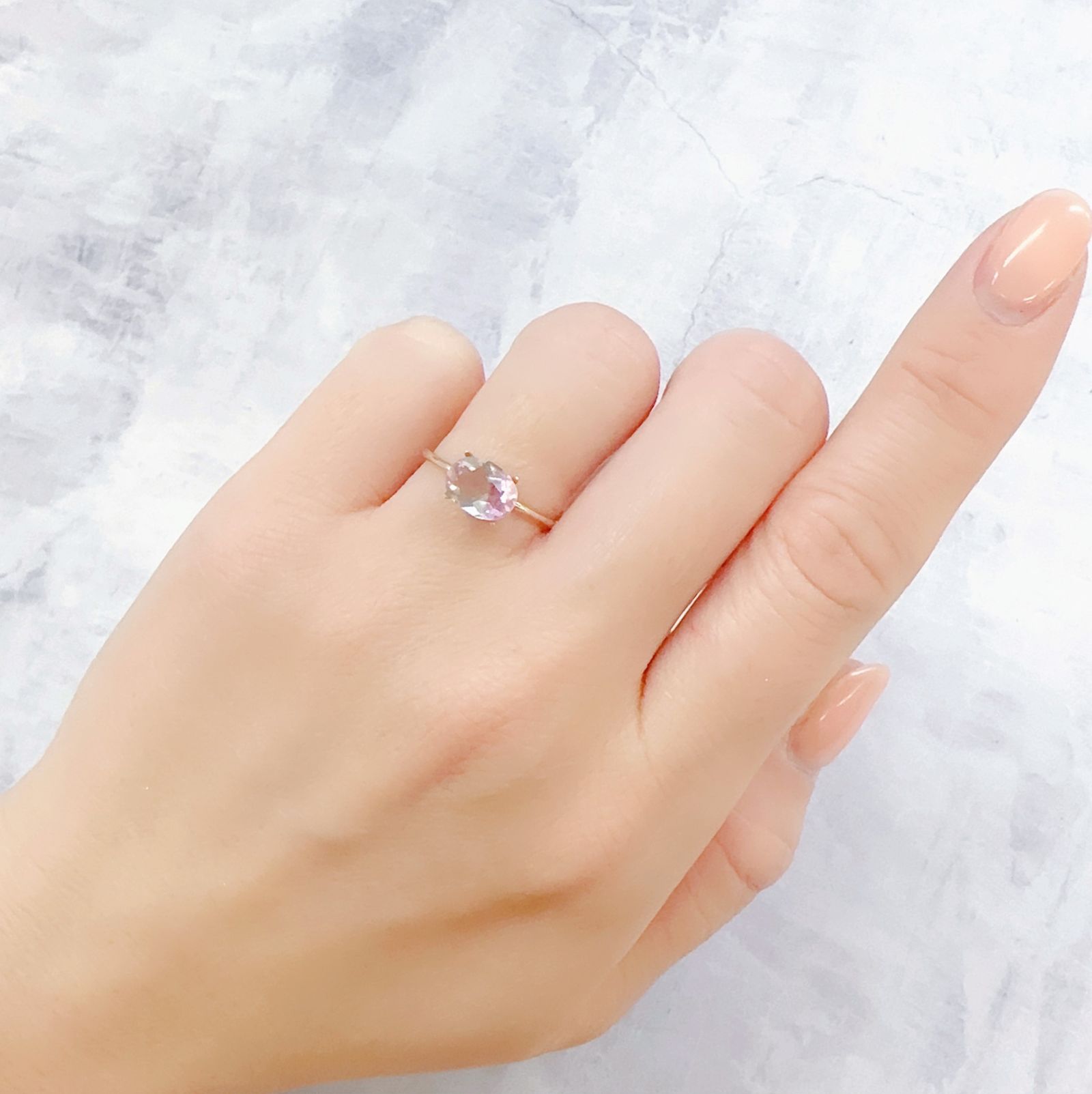 バイカラーフローライト 中国産 1.60ct[230120176]8.1x6.1mm前後