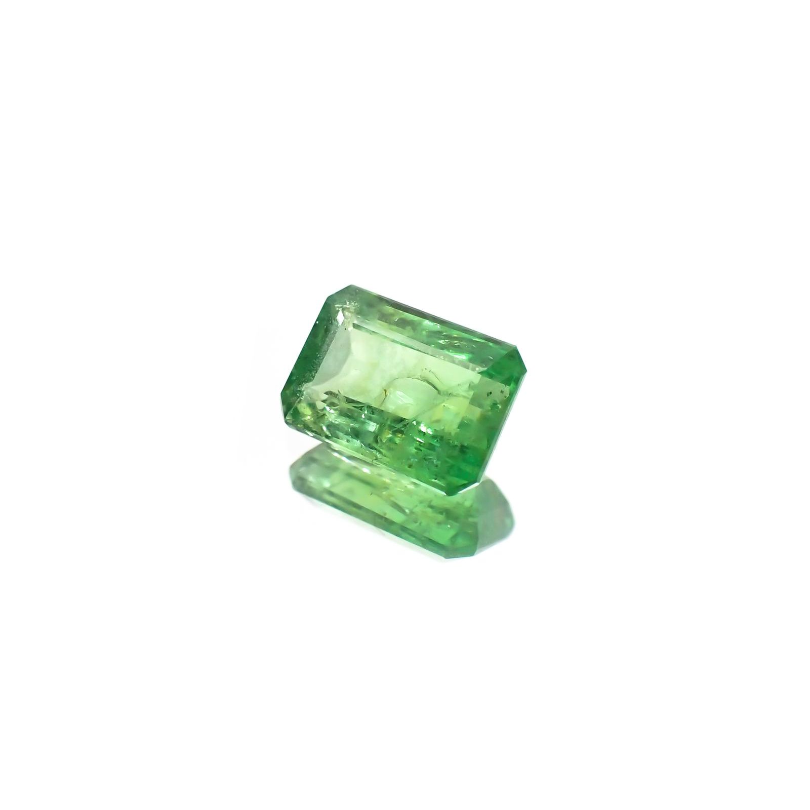 バイカラーツァボライト(宝石名グリーン グロッシュラー・ガーネット) タンザニア産 1.33ct 識別済[210711912]7.3×5.3mm前後
