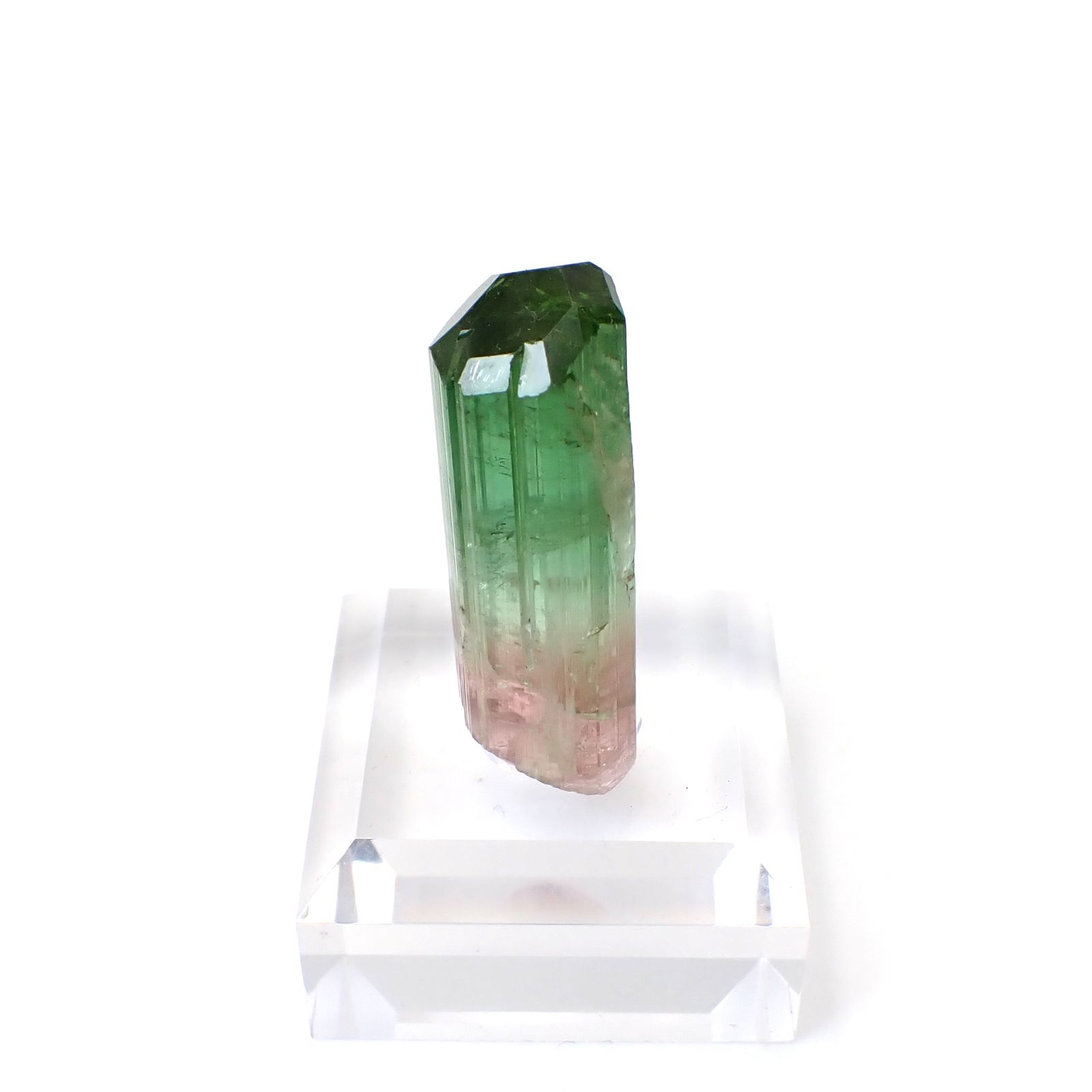 トルマリン柱状結晶原石 アフガニスタン・クナル州産 アクリル台座付き 95.18ct(19.03g) / 13.3x18.2x41.1mm前後 [260632365]