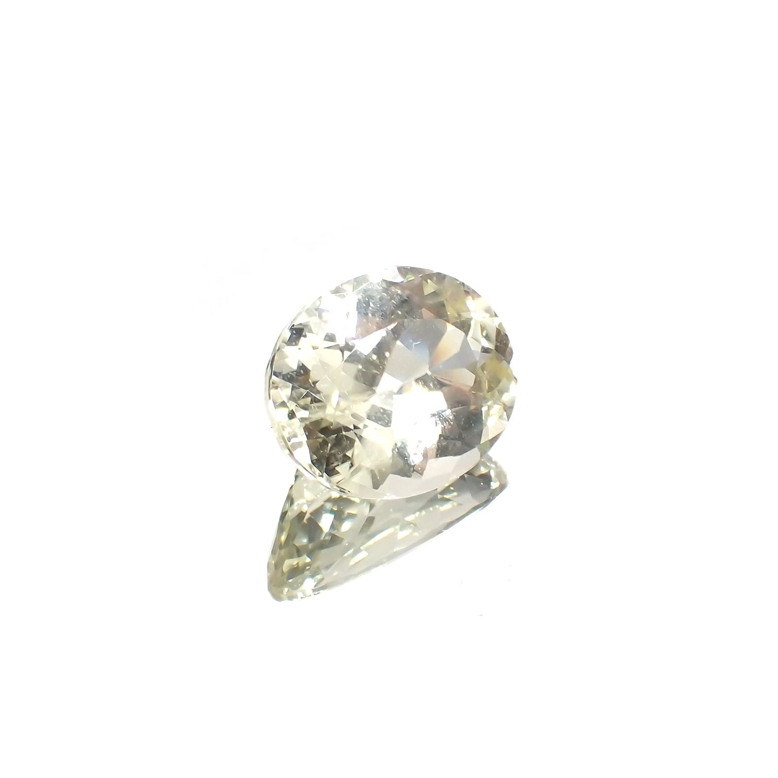 イエローユークレース(宝石名イエロー・ユークレース)ブラジル産 ソ付(彩珠) 12.494ct / 16.7x13.1mm前後 [220918079]
