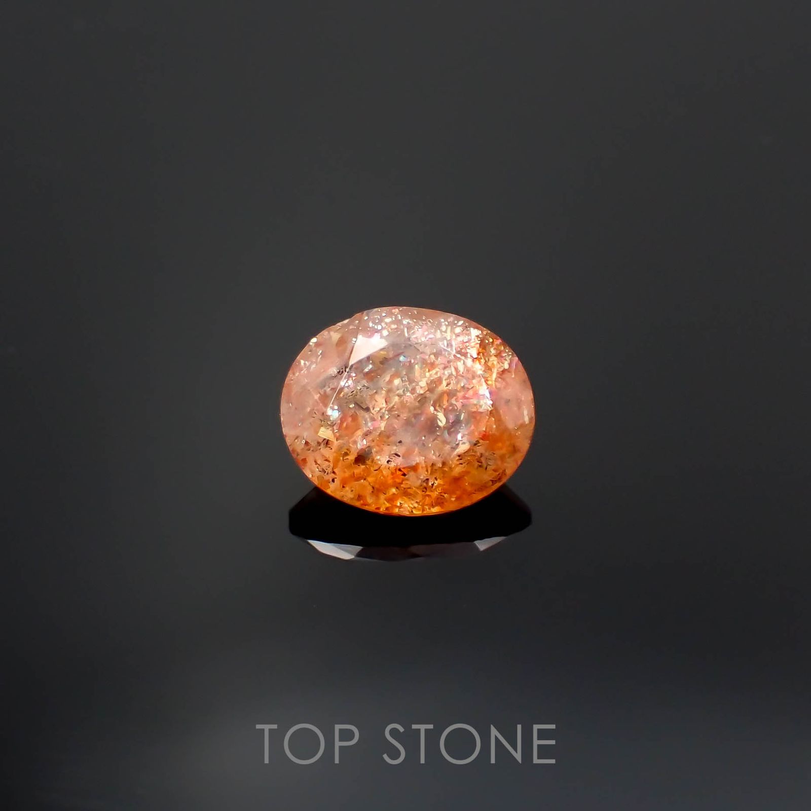 イリュージョンサンストーン(宝石名フェルドスパー)タンザニア産 3.00ct 識別済[230120117]10.9x8.9mm前後