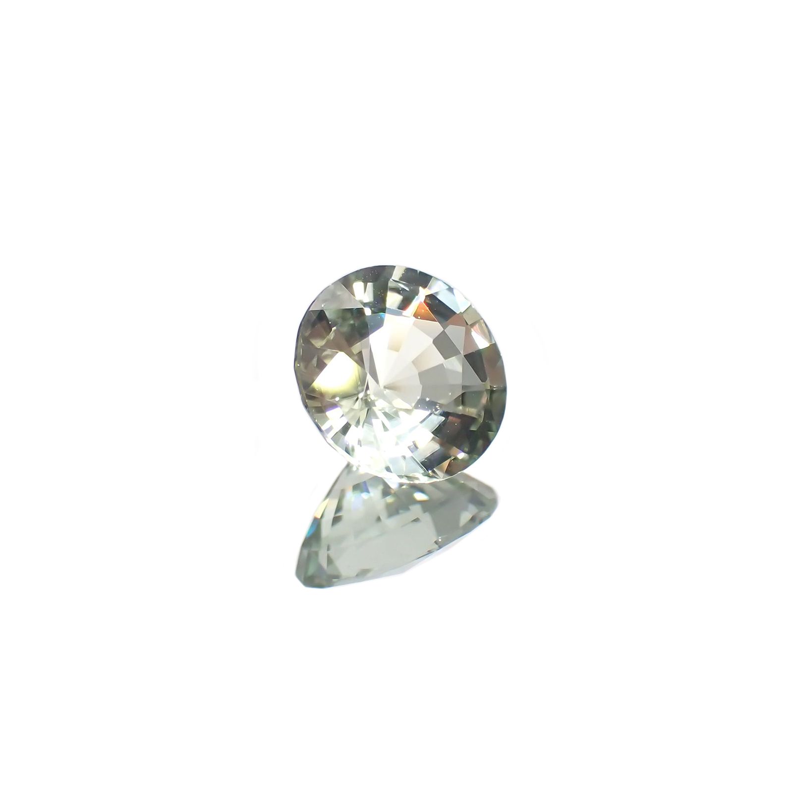 ミントトルマリン(宝石名ライトグリーン・トルマリン) ルワンダ産 1.244ct ソ付(彩珠)[210510004]7.3×7.2mm前後