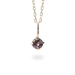 ◇K18 Petitデザイン限定品◇一粒石ジュエリー | ベキリーブルーガーネット 3.5mm [チャーム/ペンダントトップ※チェーン別売り]