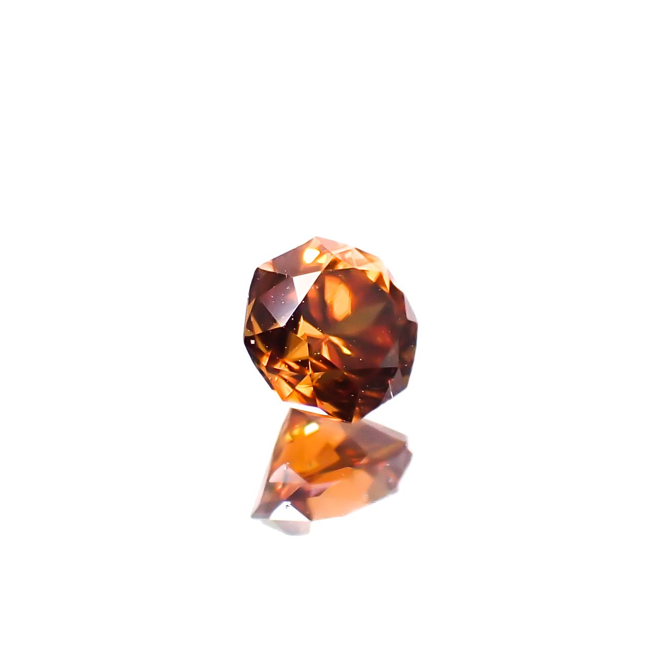 ◇オクタゴンカット◇オレンジジルコン(宝石名ジルコン)スリランカ/カンボジア産 0.43ct 識別済[241129490]3.9x3.9mm前後