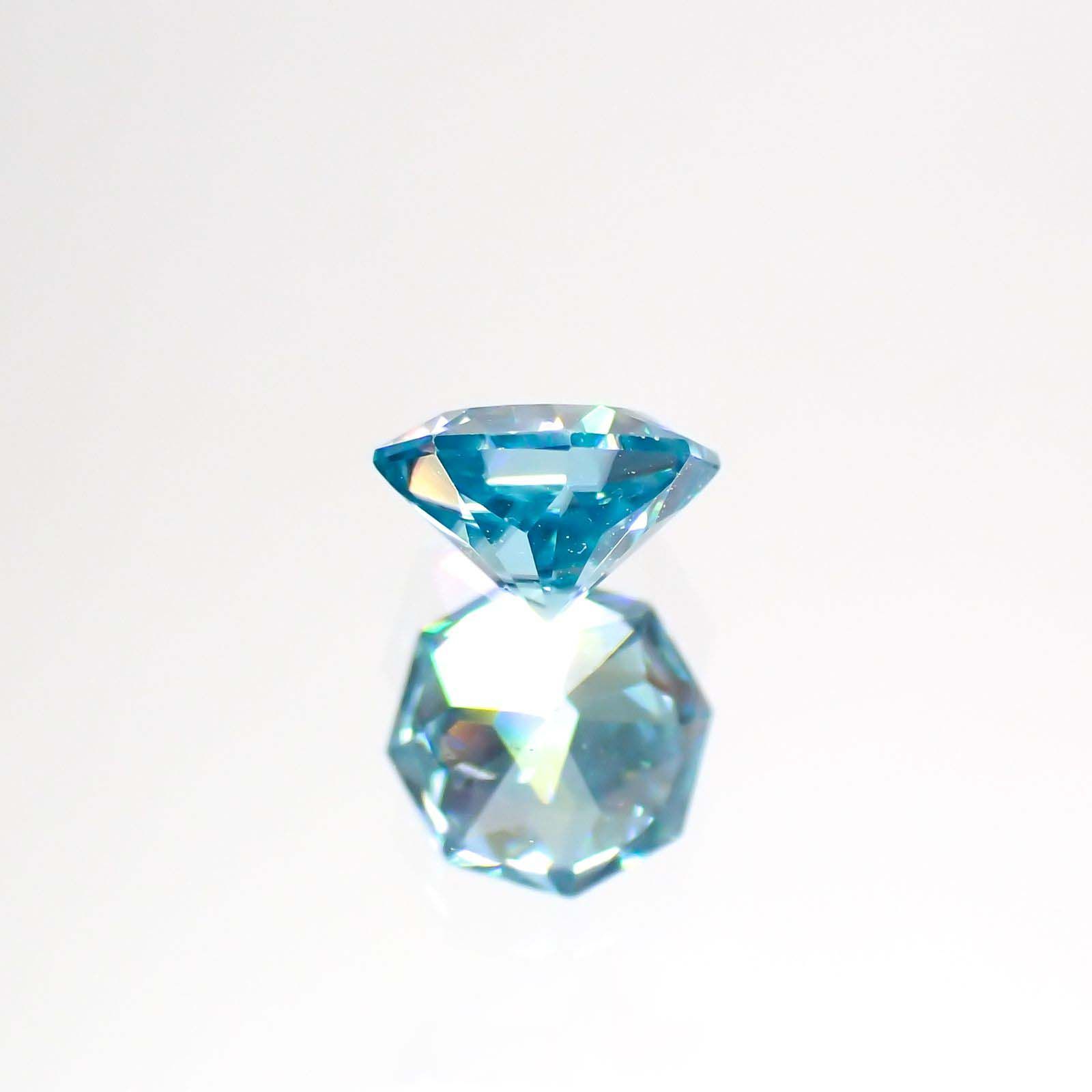 ◇オクタゴンカット◇ブルージルコン(宝石名ジルコン)カンボジア産 0.70ct 識別済[220113996]4.9x4.9mm前後