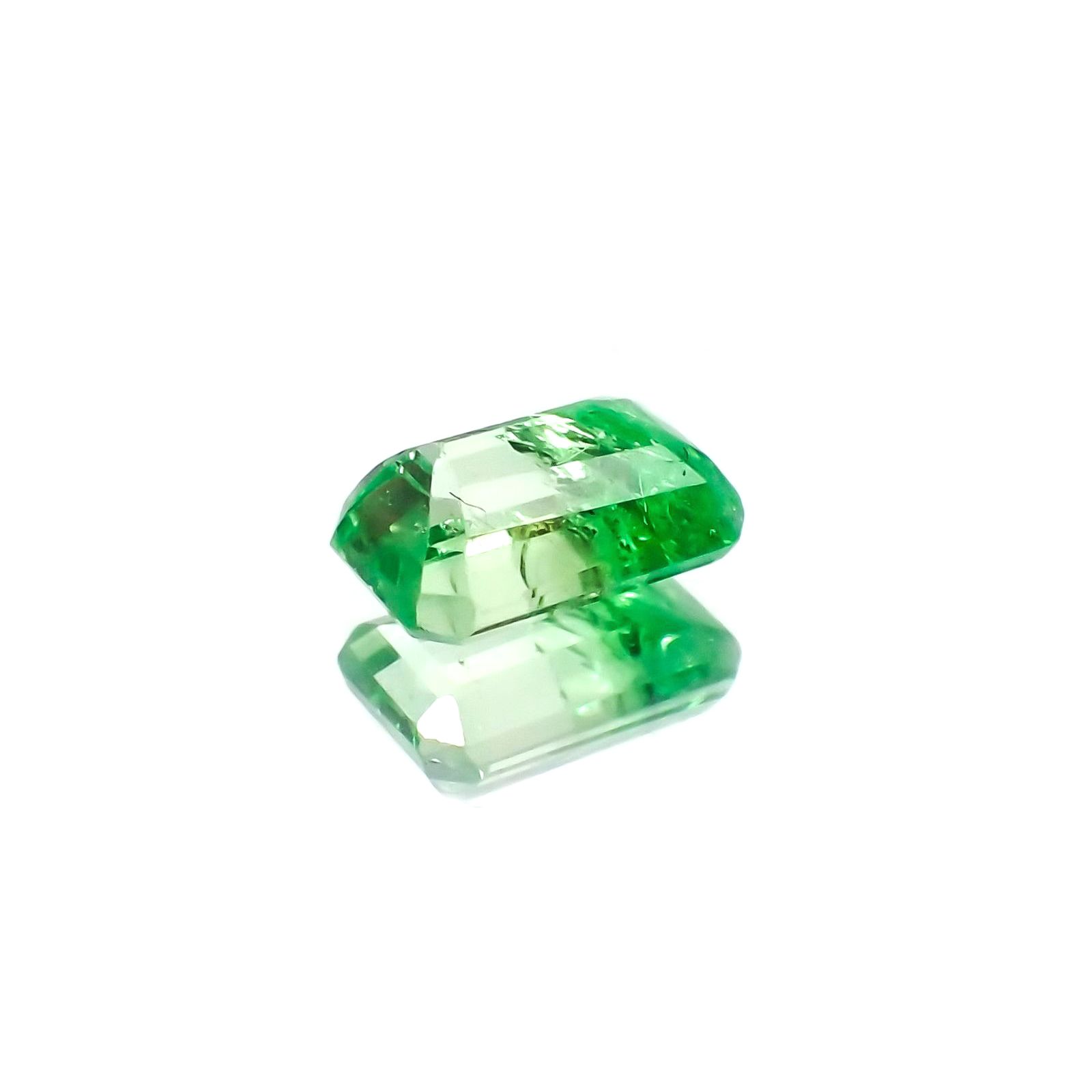 バイカラーツァボライト(宝石名グリーン グロッシュラー・ガーネット)タンザニア産 識別済 1.15ct / 7x4.7mm前後 [231124260]
