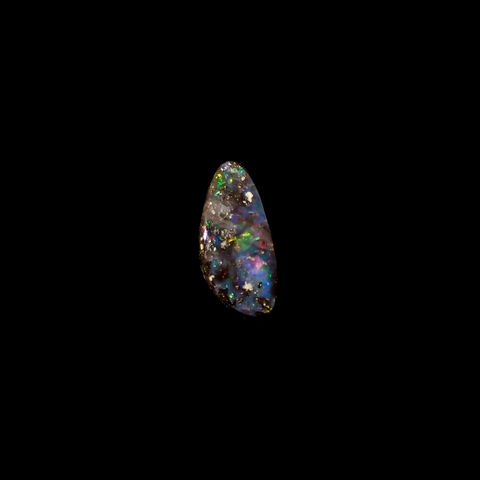 ボルダーオパール 原石磨き オーストラリア産 1.29ct[240226202]11.7x5.1mm前後