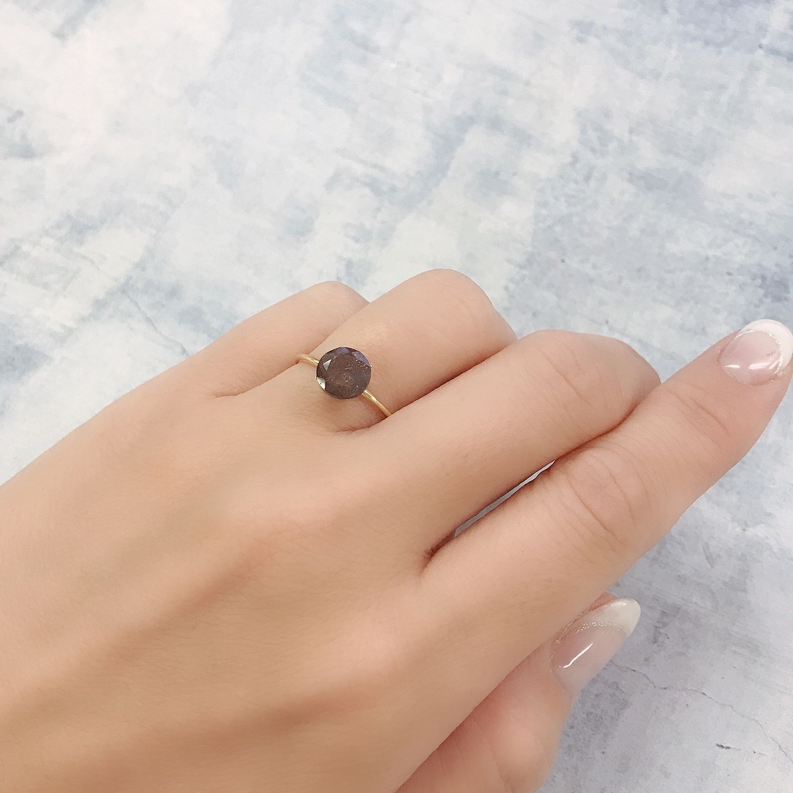 ブラッドショットアイオライト インド産 1.48ct[220616723]7.4x7.3mm前後