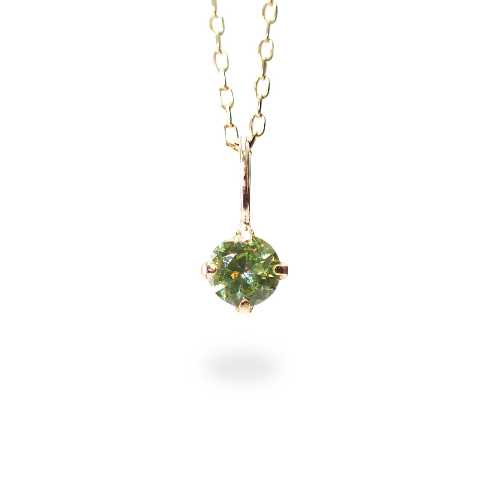 ◇K18 Petitデザイン限定品◇一粒石ジュエリー | スフェーン 3.5mm [チャーム/ペンダントトップ※チェーン別売り]
