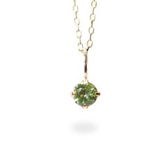 ◇K18 Petitデザイン限定品◇一粒石ジュエリー | スフェーン 3.5mm [チャーム/ペンダントトップ※チェーン別売り]