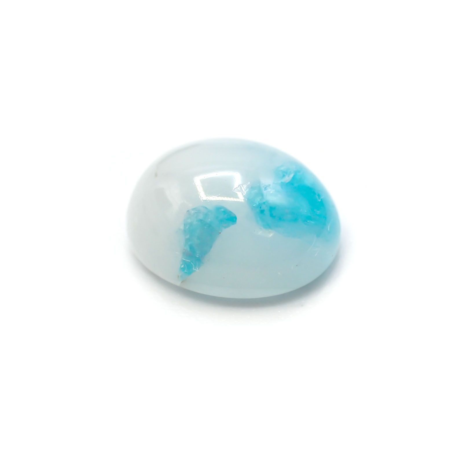 パライバトルマリンインクォーツ ブラジル産 ルース 3.77ct[210310305]10.9×8.9mm前後