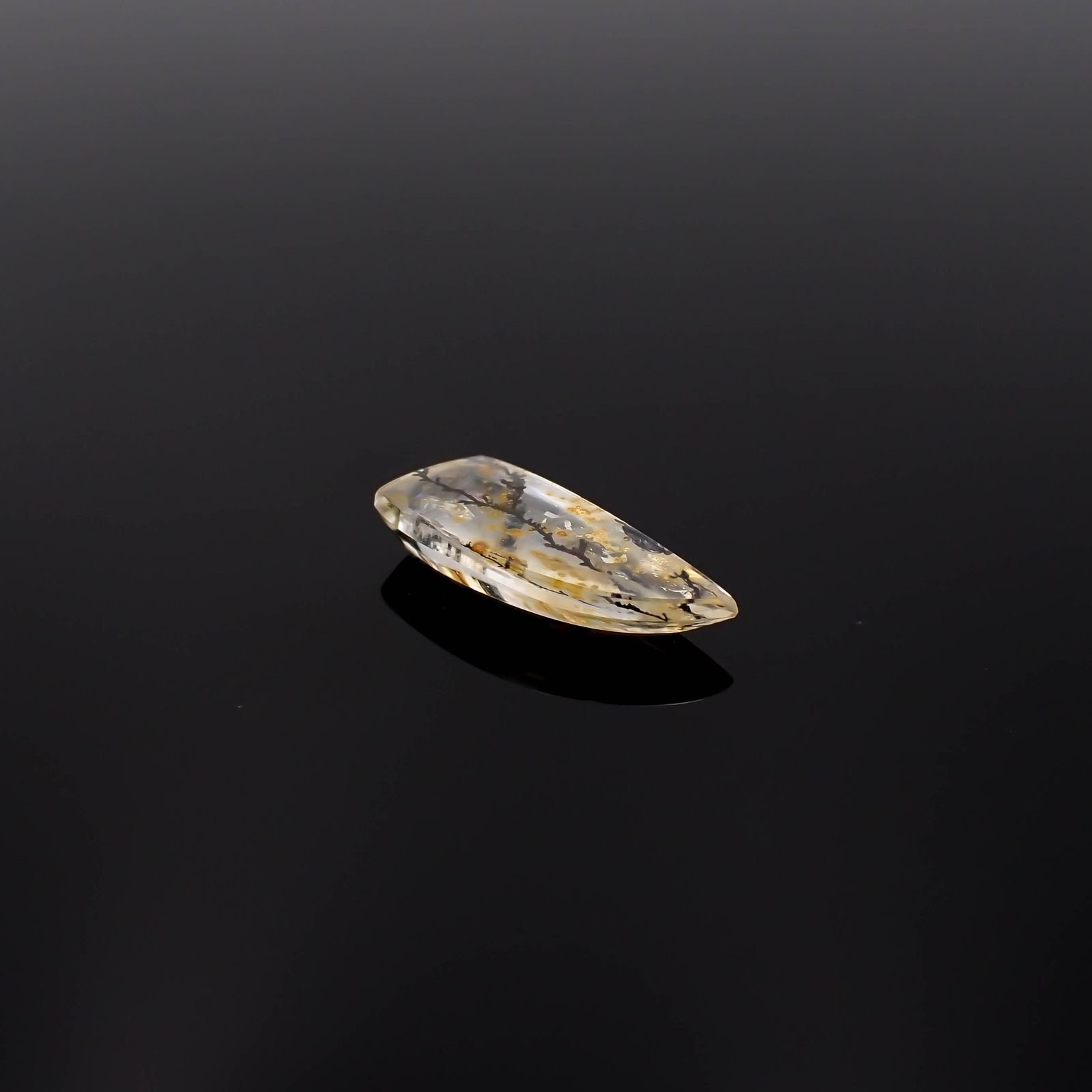 ◇カスタムカット◇デンドリチッククォーツ ブラジル産 3.35ct[230622442]16.6x6.8mm前後