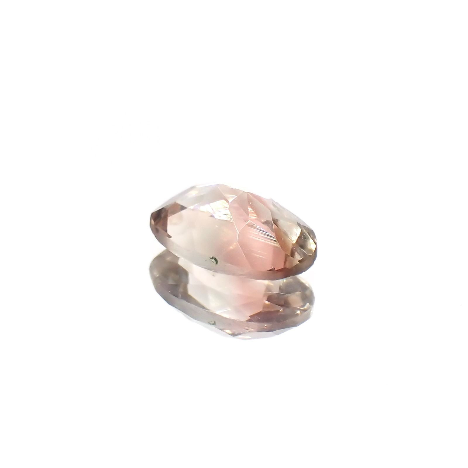 バイカラーアンデシン(宝石名アンデシン)チベット産 識別済 0.43ct / 6.4x4.2mm前後 [260320827]