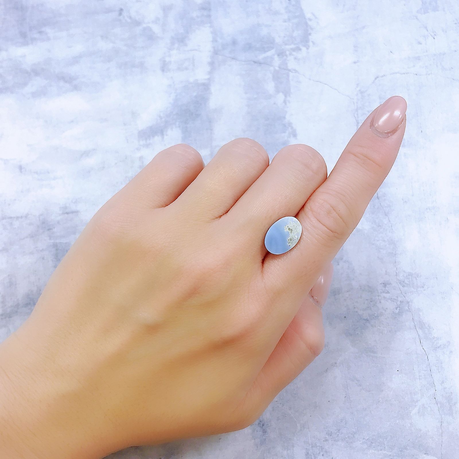 マトリックスブルーオパール アメリカ・オレゴン州産 3.10ct[221219388]13.2x9.5mm前後