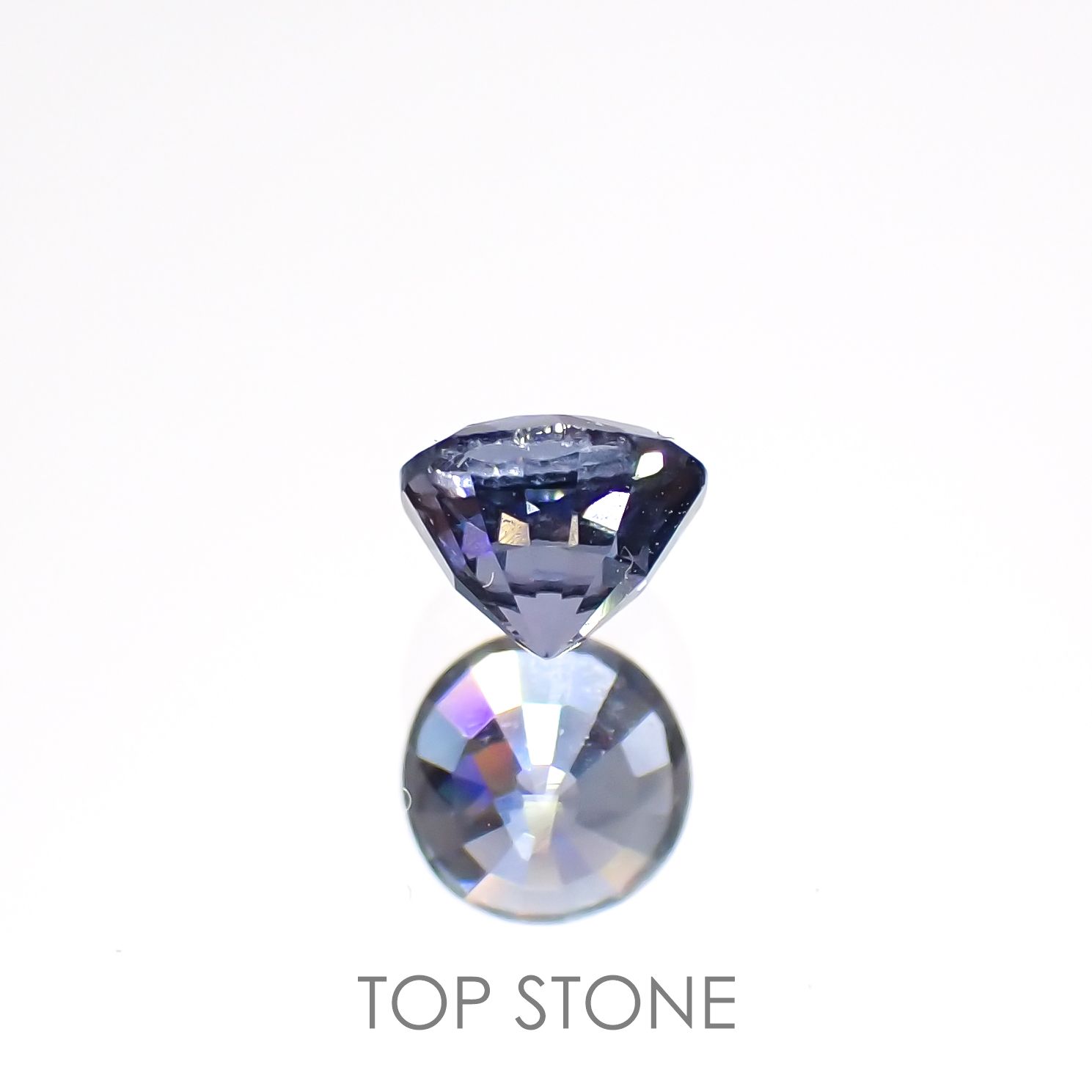 ブルーグレイッシュスピネル(宝石名スピネル)ビルマ/マダガスカル産 0.51ct 識別済[220516054]4.6x4.5mm前後