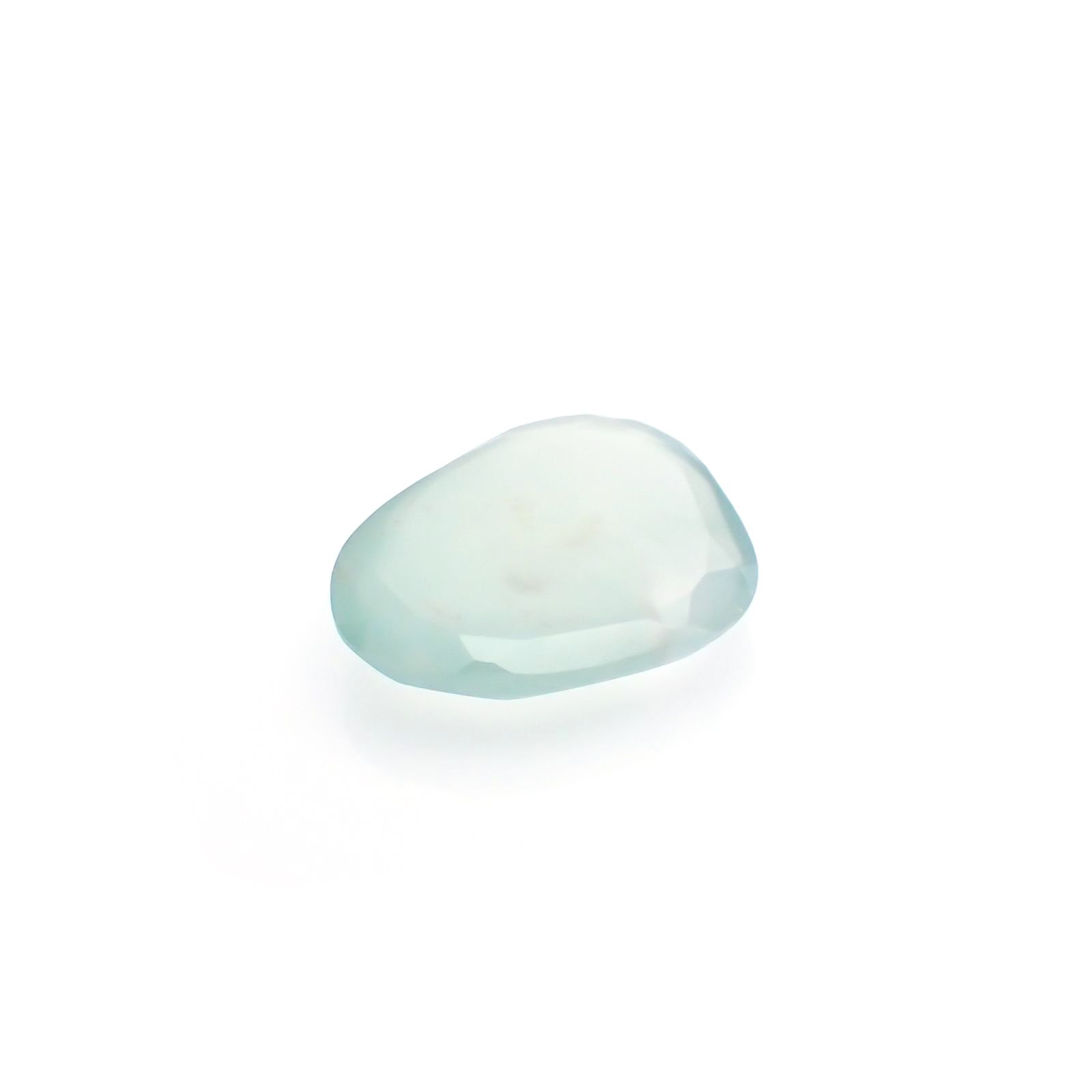 ◇フリーフォーム・ローズカット◇アクアプレーズ(宝石名ブルー グリーン・カルセドニー)南アフリカ産 2.79ct 識別済[230421886]12.4x10.1mm前後