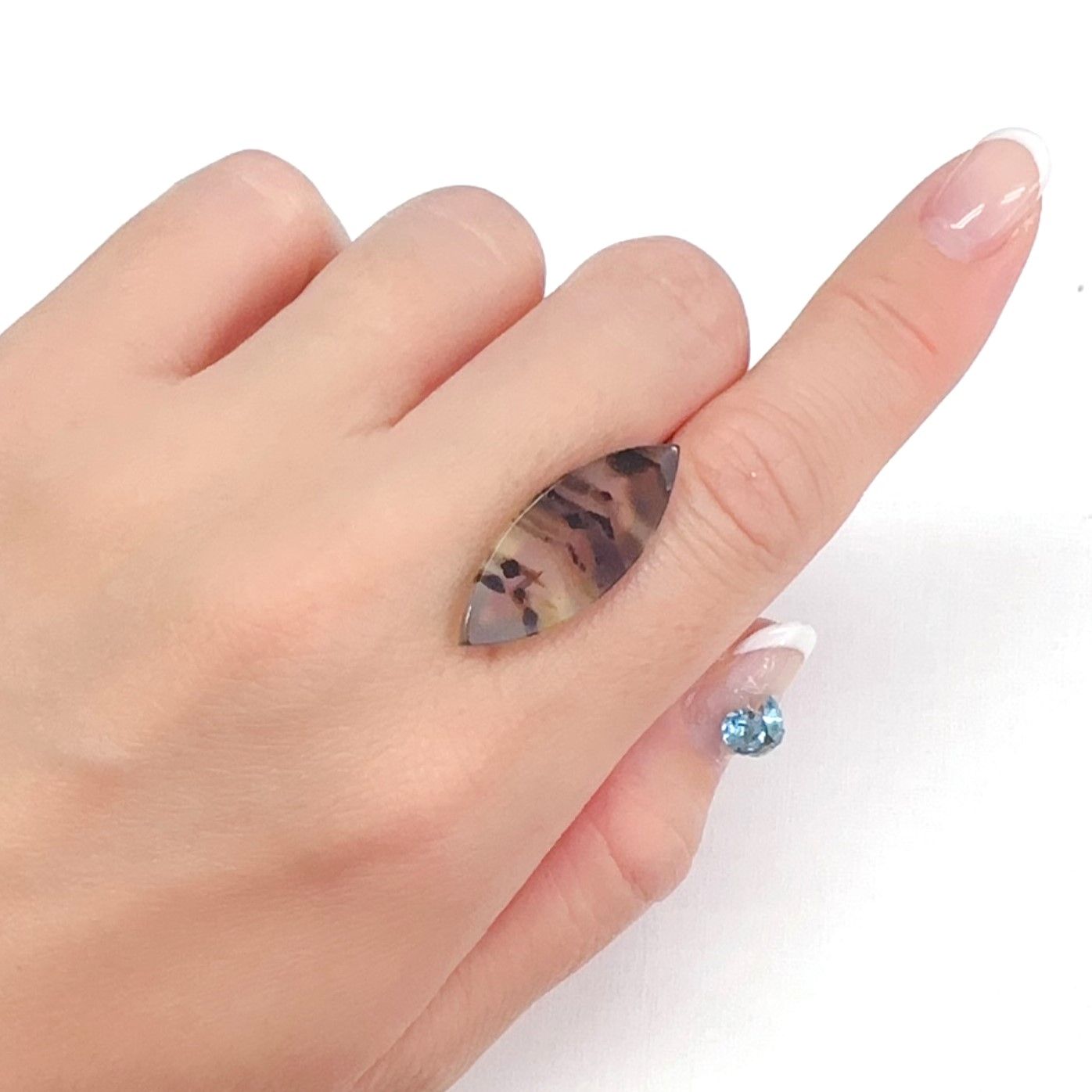 モンタナアゲート アメリカ・モンタナ州産 10.58ct[240427122]27.3x10.7mm前後