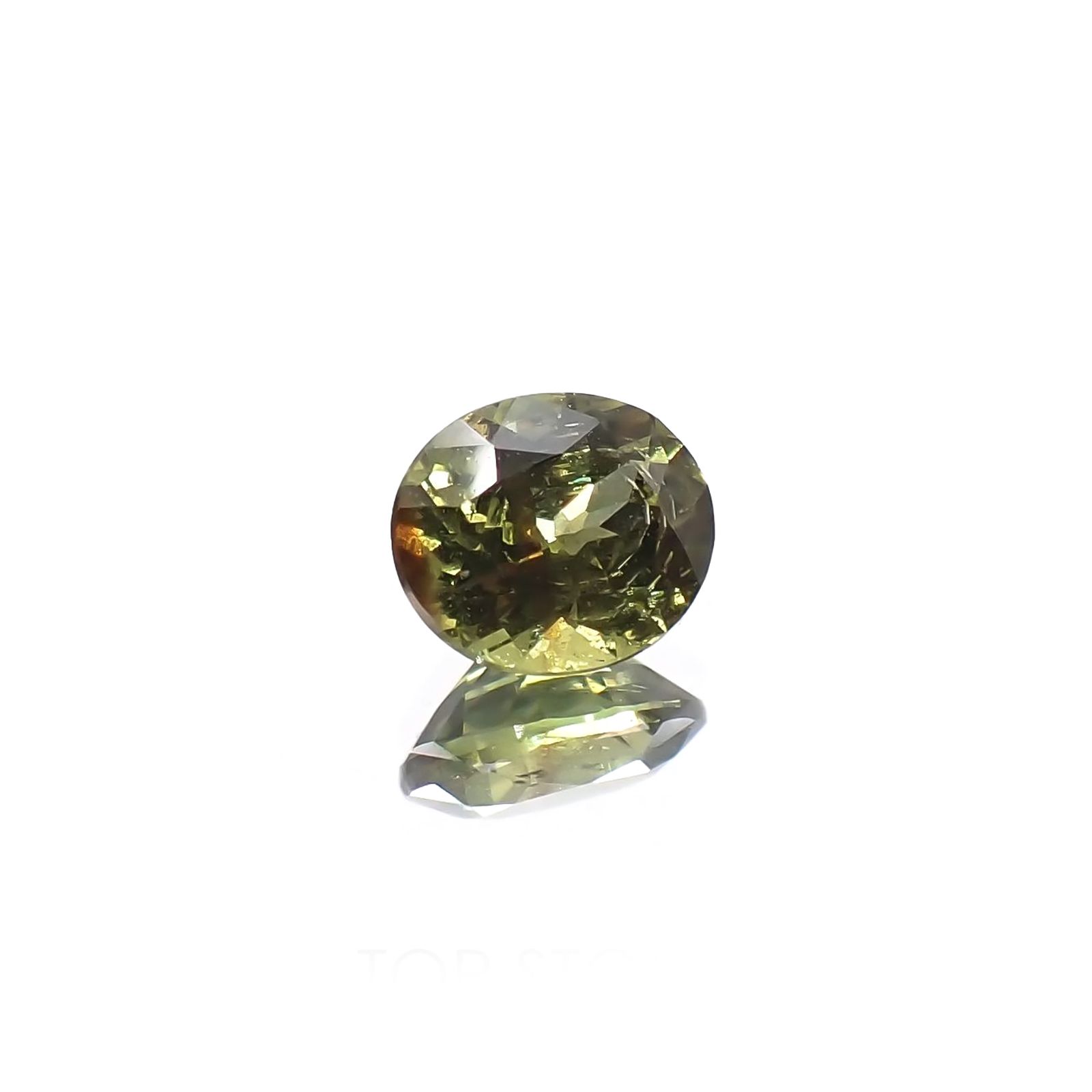 ゴールドシーンサファイア 非加熱(宝石名シーン・サファイア) ケニア産 識別済 0.43ct / 4.7x3.9mm前後 [260812067]