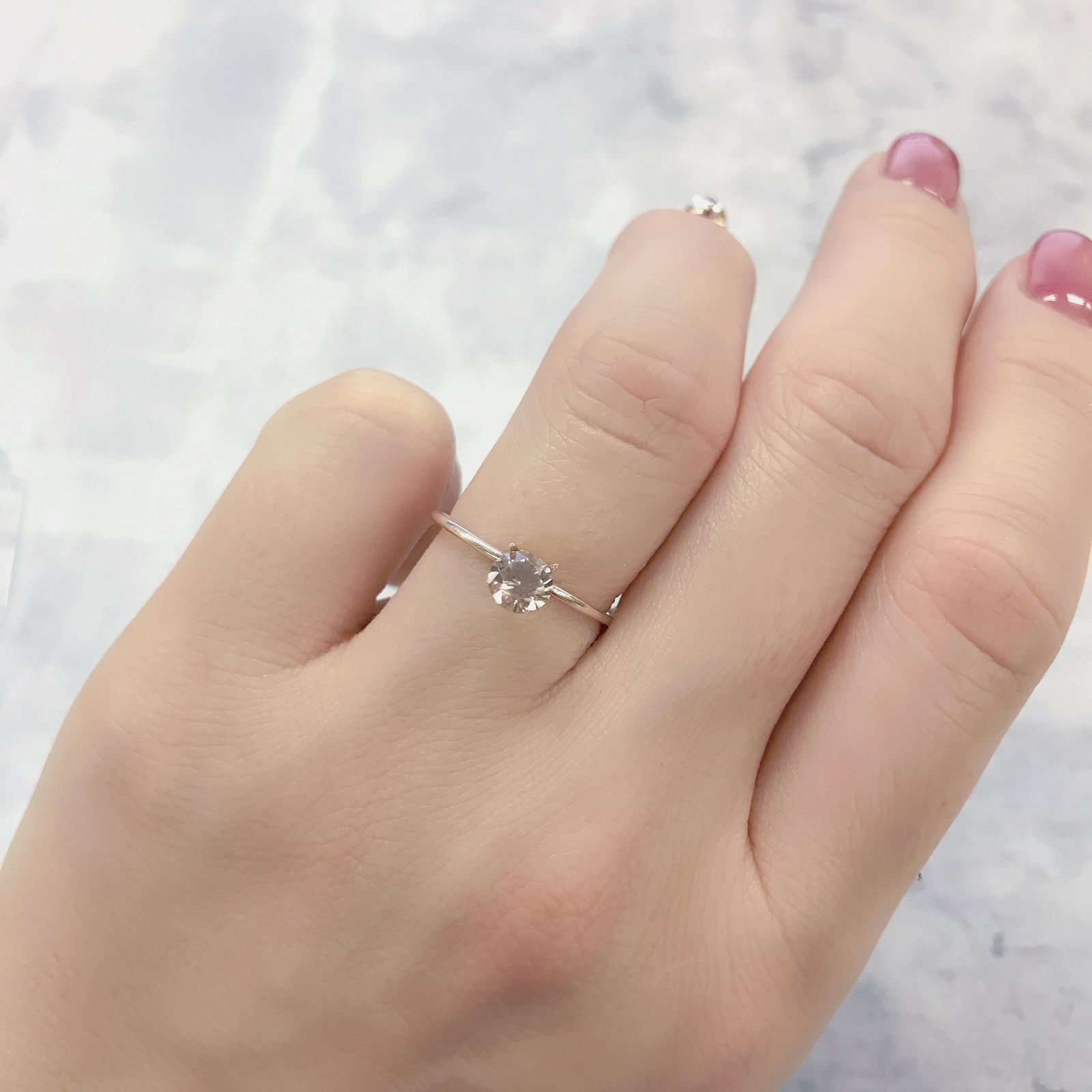 ピンクジルコン(宝石名ジルコン) スリランカ/カンボジア産 0.72ct 識別済[21049372]5.1×5.1mm前後