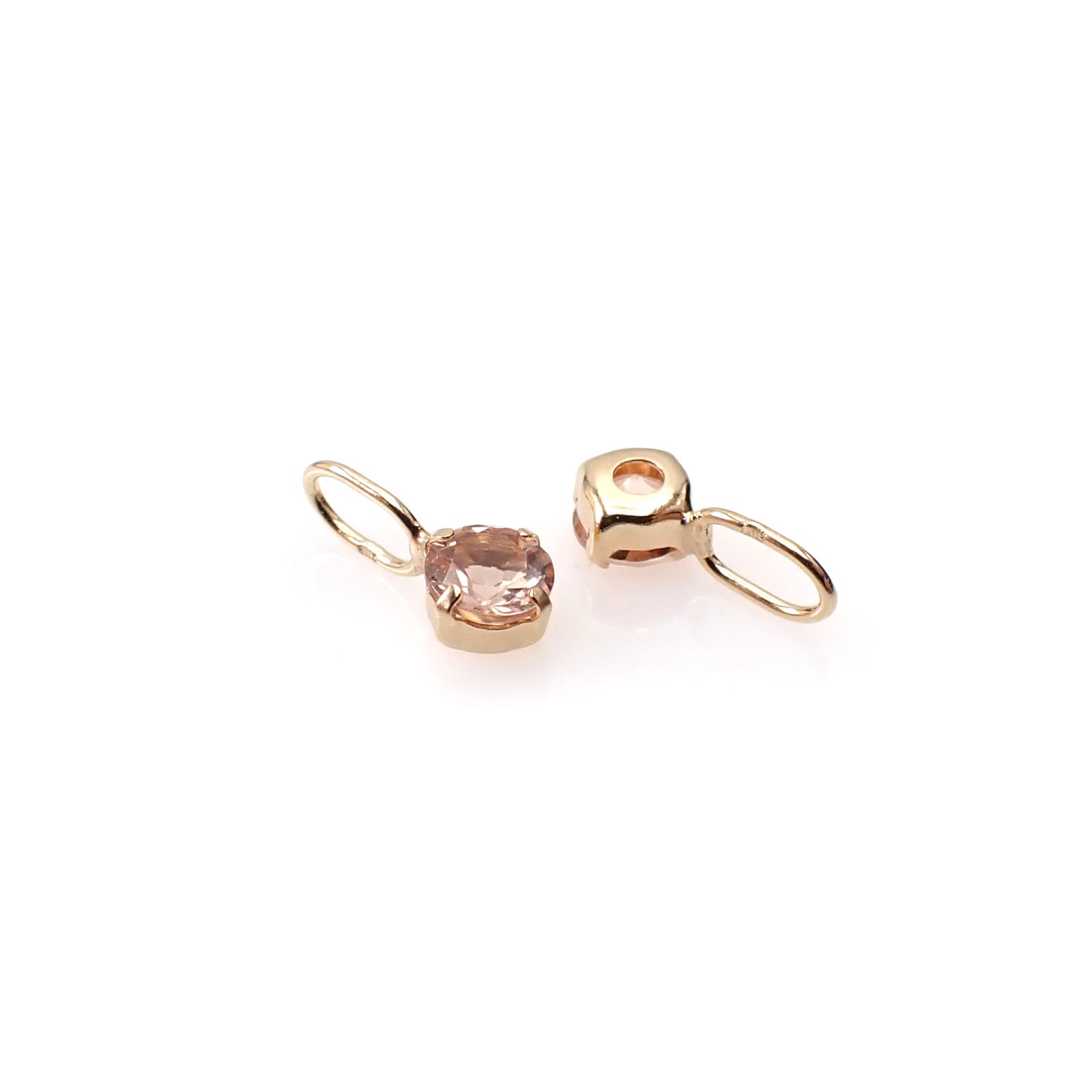 ◇K18 Petitデザイン限定品◇一粒石ジュエリー | インペリアルトパーズ 3.5mm [チャーム/ペンダントトップ※チェーン別売り]