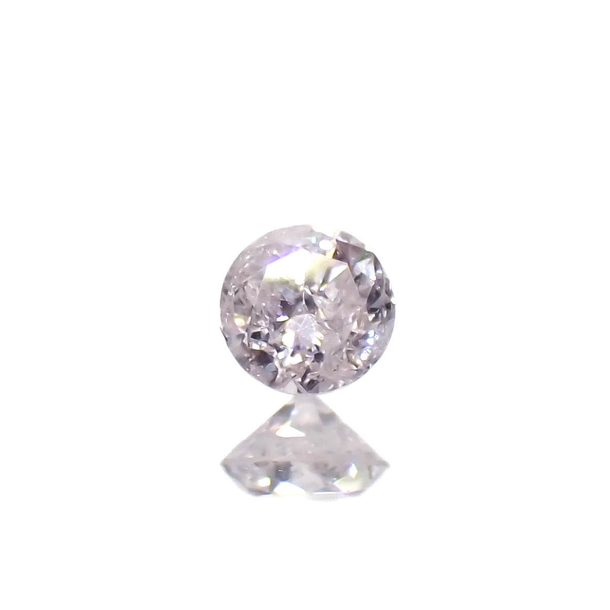 ピンクダイヤモンド(宝石名ダイアモンド I-3/VERY LIGHT PURPLE PINK) 0.065ct ソ付(CGL)[230120141]2.5x2.54mm前後