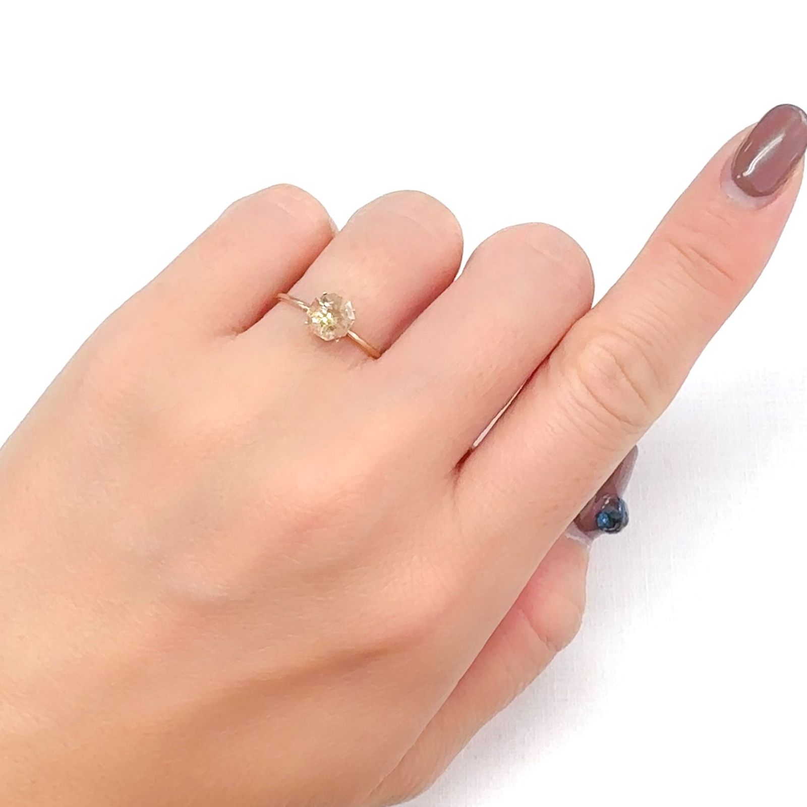 ◇オクタゴンカット◇イリュージョンサンストーン タンザニア産 0.93ct[240628265]6.1x6.1mm前後