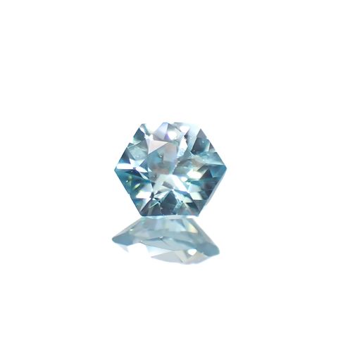 ◇ヘキサゴンカット◇ブルージルコン(宝石名ブルー・ジルコン)カンボジア産 0.81ct 識別済[241229626]5x4.9mm前後
