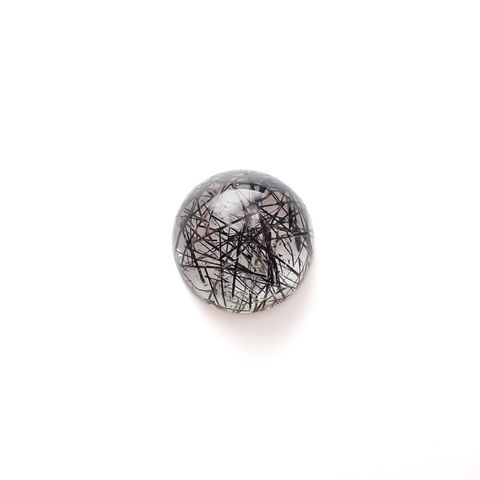 ブラックトルマリンインクォーツ ブラジル産 17.26ct[240427061]17x17mm前後