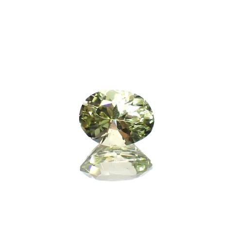 バナジウムクリソベリル(宝石名クリソベリル)マダガスカル産 0.629ct ソ付(日独)[240527636]5.71x4.38mm前後