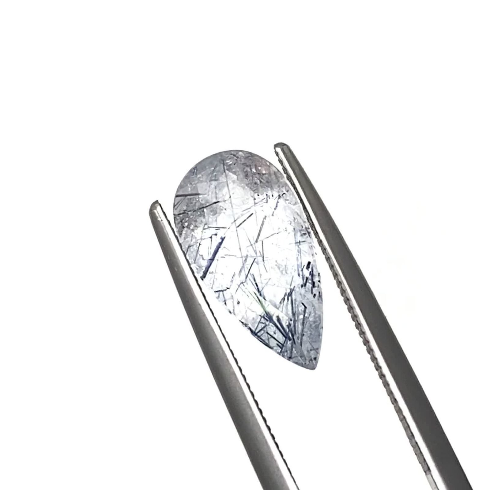 インディゴライトインクォーツ ブラジル産 2.36ct / 13x6.9mm前後