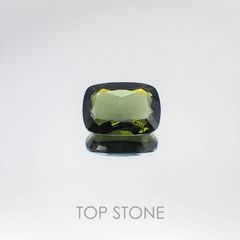 <ランダムセレクト1個販売> モルダバイト(宝石名モルダバイト) クッションカット 発見地：旧チェコスロバキア 11.90ct前後 識別済[20074006]18×13mm前後
