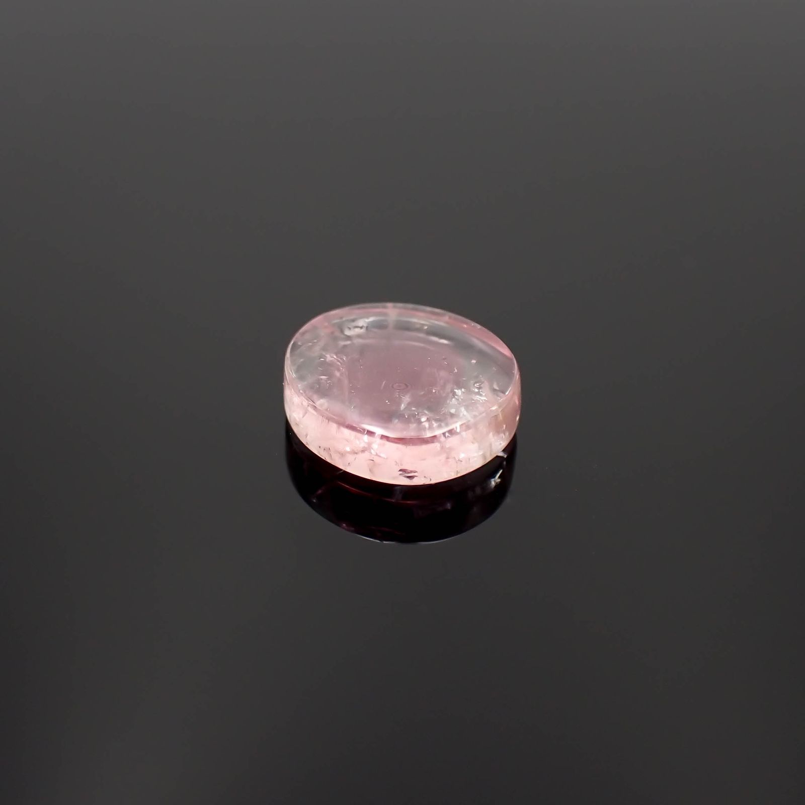 ピンクウォーターメロントルマリン 原石スライス コンゴ民主共和国産 3.01ct[230421482]10x9.1mm前後