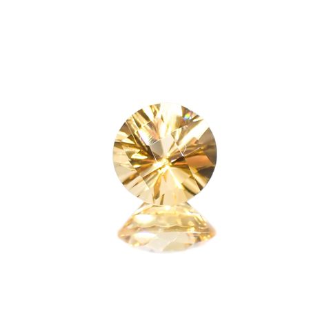 ◇チェッカーコンケーブカット◇シトリン(宝石名シトリン) ブラジル産 識別済 1.13ct / 7×7mm前後 [251013022]
