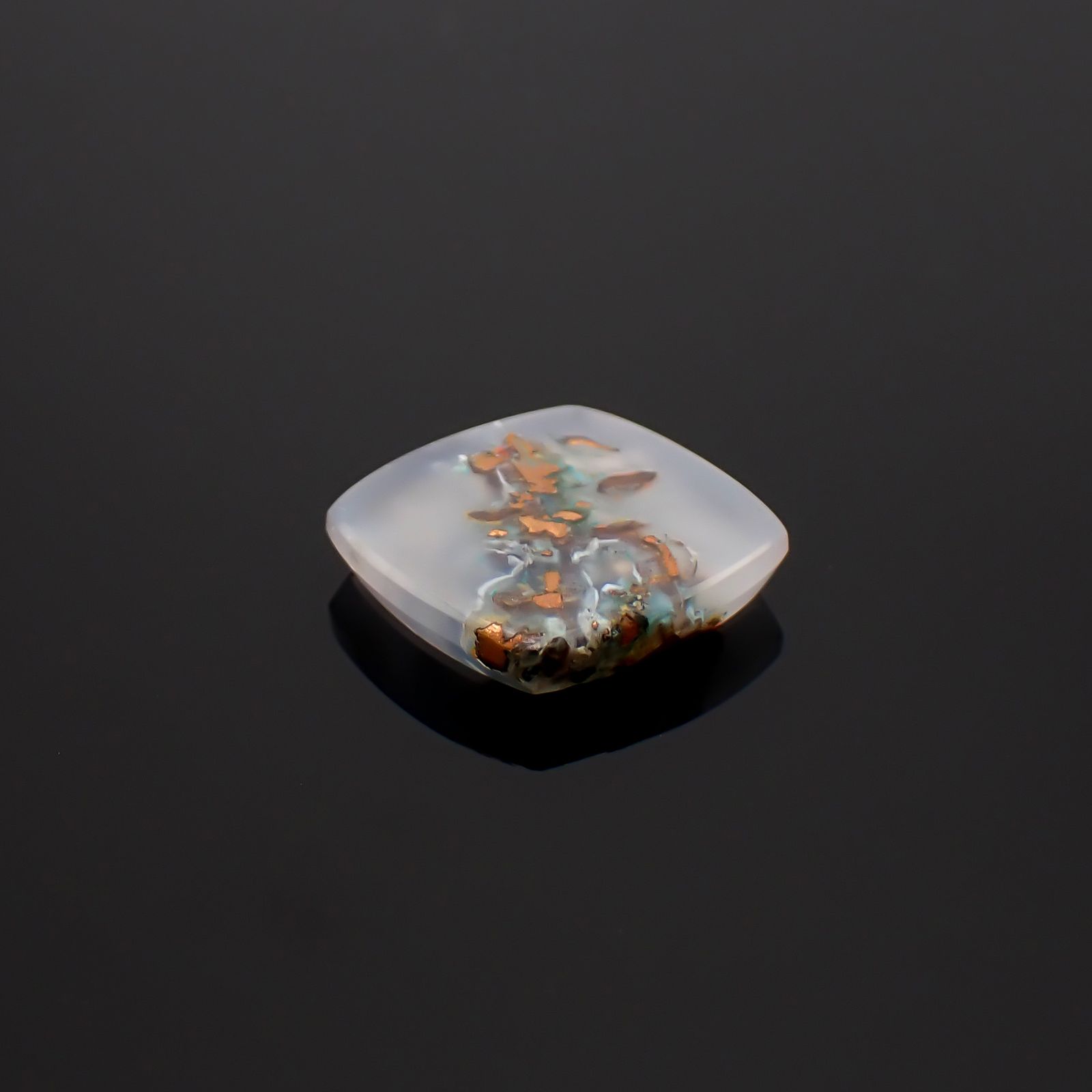 コッパークリソコラインカルセドニー インドネシア産 11.45ct / 16.4x16.3mm前後 [260932800]
